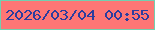 文字の大きさ：4、枠の色：72cfb0、背景の色：fe7675、文字の色：2c3d9e 無料ブログパーツのブログ時計