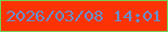 文字の大きさ：1、枠の色：72d154、背景の色：fd3304、文字の色：6a8fca 無料ブログパーツのブログ時計