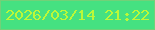 文字の大きさ：2、枠の色：72d178、背景の色：45e181、文字の色：bcf838 無料ブログパーツのブログ時計