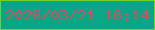 文字の大きさ：5、枠の色：72d324、背景の色：09a587、文字の色：ce5160 無料ブログパーツのブログ時計