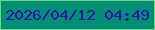 文字の大きさ：4、枠の色：72d482、背景の色：008e74、文字の色：3313af 無料ブログパーツのブログ時計