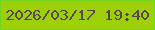 文字の大きさ：2、枠の色：72d51f、背景の色：9ed007、文字の色：59454d 無料ブログパーツのブログ時計