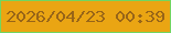 文字の大きさ：5、枠の色：72d560、背景の色：eaa513、文字の色：986518 無料ブログパーツのブログ時計