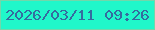 文字の大きさ：1、枠の色：72d7aa、背景の色：20f7ca、文字の色：356c9f 無料ブログパーツのブログ時計