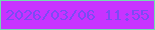 文字の大きさ：5、枠の色：72dbb0、背景の色：c833ff、文字の色：7c4bf4 無料ブログパーツのブログ時計