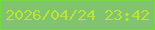 文字の大きさ：1、枠の色：72dc3c、背景の色：82c46d、文字の色：bbe338 無料ブログパーツのブログ時計