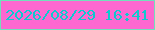文字の大きさ：3、枠の色：72e0bb、背景の色：fc67d0、文字の色：0ccacd 無料ブログパーツのブログ時計