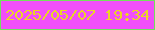 文字の大きさ：5、枠の色：72e25b、背景の色：f14ff9、文字の色：ebd525 無料ブログパーツのブログ時計