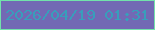 文字の大きさ：3、枠の色：72e2ab、背景の色：7269b4、文字の色：389ebb 無料ブログパーツのブログ時計