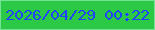 文字の大きさ：2、枠の色：72e395、背景の色：2bc946、文字の色：1e45fd 無料ブログパーツのブログ時計
