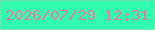 文字の大きさ：1、枠の色：72e3a9、背景の色：31ffaf、文字の色：df81a0 無料ブログパーツのブログ時計