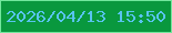 文字の大きさ：4、枠の色：72e79d、背景の色：09983e、文字の色：58c4f0 無料ブログパーツのブログ時計