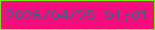 文字の大きさ：4、枠の色：72ec15、背景の色：f70c7e、文字の色：3e6081 無料ブログパーツのブログ時計