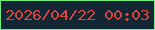 文字の大きさ：3、枠の色：72ec83、背景の色：122634、文字の色：d8453d 無料ブログパーツのブログ時計