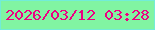 文字の大きさ：1、枠の色：72ecd8、背景の色：81f4a2、文字の色：ed0082 無料ブログパーツのブログ時計