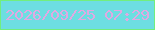 文字の大きさ：1、枠の色：72ee7d、背景の色：6ddee1、文字の色：e0a9e2 無料ブログパーツのブログ時計