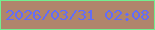 文字の大きさ：2、枠の色：72ef90、背景の色：b0856c、文字の色：626cf9 無料ブログパーツのブログ時計