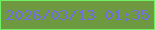 文字の大きさ：5、枠の色：72f065、背景の色：6e9941、文字の色：726edf 無料ブログパーツのブログ時計