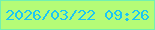 文字の大きさ：5、枠の色：72f0b0、背景の色：b5fc77、文字の色：1bc6f3 無料ブログパーツのブログ時計