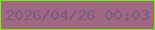 文字の大きさ：3、枠の色：72f110、背景の色：a06885、文字の色：785d7c 無料ブログパーツのブログ時計