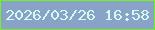 文字の大きさ：4、枠の色：72f321、背景の色：88a2c8、文字の色：d3fbf0 無料ブログパーツのブログ時計