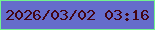 文字の大きさ：2、枠の色：72f48f、背景の色：656dcb、文字の色：440512 無料ブログパーツのブログ時計