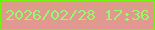 文字の大きさ：1、枠の色：72f50d、背景の色：e1988f、文字の色：95f96b 無料ブログパーツのブログ時計