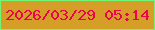文字の大きさ：5、枠の色：72f574、背景の色：d59f27、文字の色：e9044d 無料ブログパーツのブログ時計
