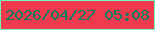 文字の大きさ：2、枠の色：72f8b8、背景の色：f03a4e、文字の色：047f5f 無料ブログパーツのブログ時計