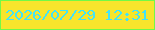 文字の大きさ：2、枠の色：72f947、背景の色：f7e52c、文字の色：43e3f6 無料ブログパーツのブログ時計