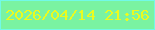 文字の大きさ：4、枠の色：72f9e8、背景の色：7af3a2、文字の色：eafb20 無料ブログパーツのブログ時計