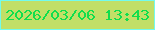 文字の大きさ：2、枠の色：72fbed、背景の色：c1df67、文字の色：10de4d 無料ブログパーツのブログ時計