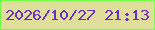 文字の大きさ：2、枠の色：72ff48、背景の色：dfdf9b、文字の色：6a2fc3 無料ブログパーツのブログ時計