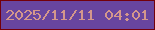 文字の大きさ：4、枠の色：73000a、背景の色：68459f、文字の色：d4978c 無料ブログパーツのブログ時計