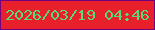 文字の大きさ：5、枠の色：73017f、背景の色：e7202b、文字の色：57dc74 無料ブログパーツのブログ時計