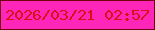 文字の大きさ：4、枠の色：730211、背景の色：fe26b9、文字の色：d91014 無料ブログパーツのブログ時計