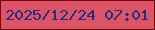 文字の大きさ：1、枠の色：73030e、背景の色：de5467、文字の色：232d81 無料ブログパーツのブログ時計