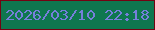 文字の大きさ：2、枠の色：730312、背景の色：0e774f、文字の色：767fdb 無料ブログパーツのブログ時計