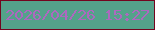 文字の大きさ：3、枠の色：73051e、背景の色：54a28a、文字の色：ad68bf 無料ブログパーツのブログ時計