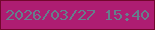 文字の大きさ：4、枠の色：73072d、背景の色：ae1d72、文字の色：657f8c 無料ブログパーツのブログ時計