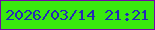 文字の大きさ：2、枠の色：7307a7、背景の色：39e90e、文字の色：2429b7 無料ブログパーツのブログ時計