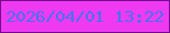 文字の大きさ：3、枠の色：730a8e、背景の色：ef3af2、文字の色：4772ed 無料ブログパーツのブログ時計
