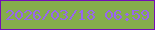 文字の大きさ：3、枠の色：730eb7、背景の色：85ad4c、文字の色：9866ed 無料ブログパーツのブログ時計