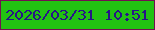 文字の大きさ：2、枠の色：730f51、背景の色：22c212、文字の色：271587 無料ブログパーツのブログ時計