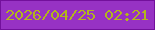 文字の大きさ：5、枠の色：73109c、背景の色：9732c4、文字の色：b2b51c 無料ブログパーツのブログ時計