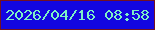 文字の大きさ：2、枠の色：731122、背景の色：1306e1、文字の色：7df0c6 無料ブログパーツのブログ時計