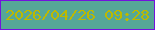 文字の大きさ：1、枠の色：7312dd、背景の色：56a797、文字の色：bdb900 無料ブログパーツのブログ時計