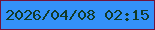 文字の大きさ：5、枠の色：73133b、背景の色：3491f9、文字の色：123b28 無料ブログパーツのブログ時計