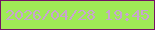 文字の大きさ：1、枠の色：731365、背景の色：9fea56、文字の色：c9a4d0 無料ブログパーツのブログ時計