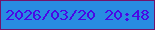 文字の大きさ：2、枠の色：73136b、背景の色：288ce2、文字の色：4908e6 無料ブログパーツのブログ時計